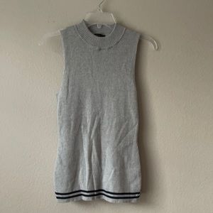 Rag & Bone Gray and black ribbed mock turtleneck